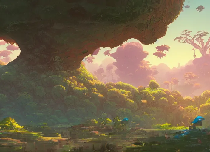 Image similar to concept art of a turtle landscape made of turtles, cel shaded, in the style of makoto shinkai and moebius and peter mohrbacher and anton fadeev