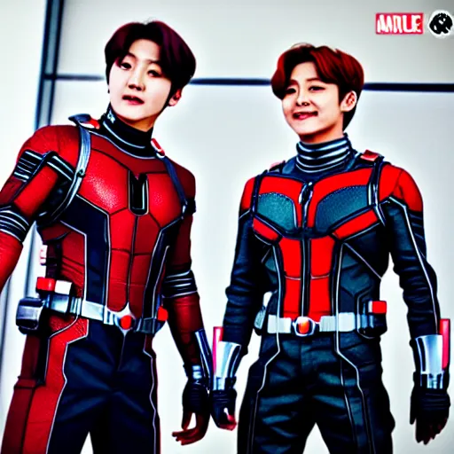 Prompt: BTS member Jung Kook as Ant Man