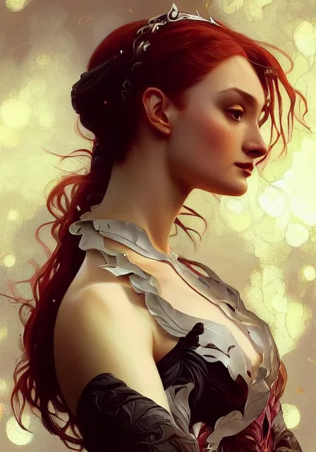 Image similar to sansa killer, intricate, elegant, highly detailed, digital painting, artstation, concept art, smooth, sharp focus, illustration, art by artgerm and greg rutkowski and alphonse mucha and william - adolphe bouguereau