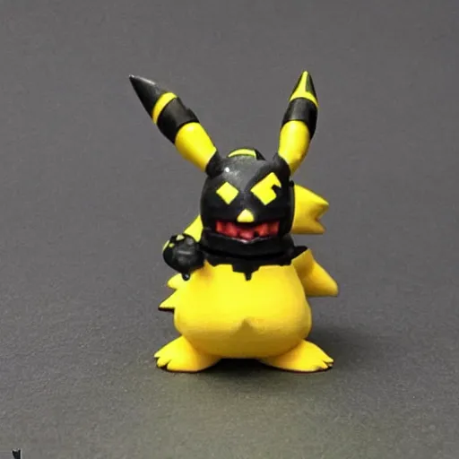 Prompt: photograph of tabletop mini of pikachu in warhammer 4 0 k armor, 8 k