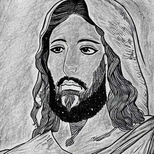 Image similar to manga drawing of jesus