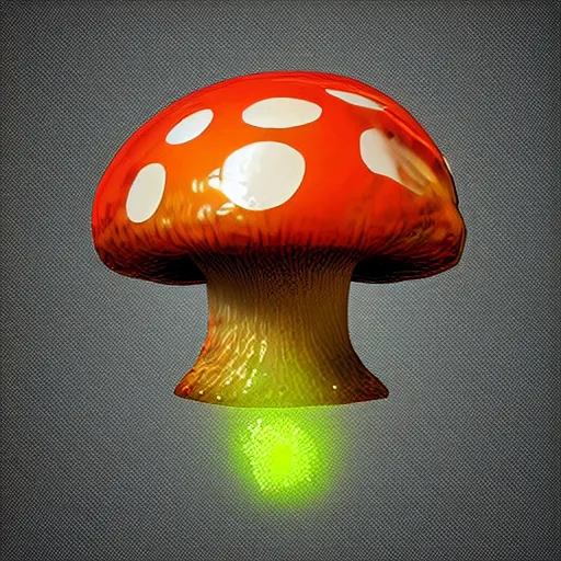 Image similar to mushroom ufo logo on black background, 3d, trippy glitched digital art, artstation, cgsociety