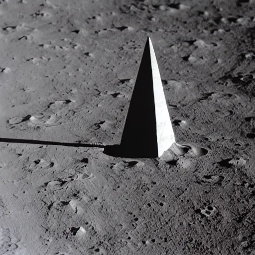 Image similar to A Giant Metallic Obelisk on the moon