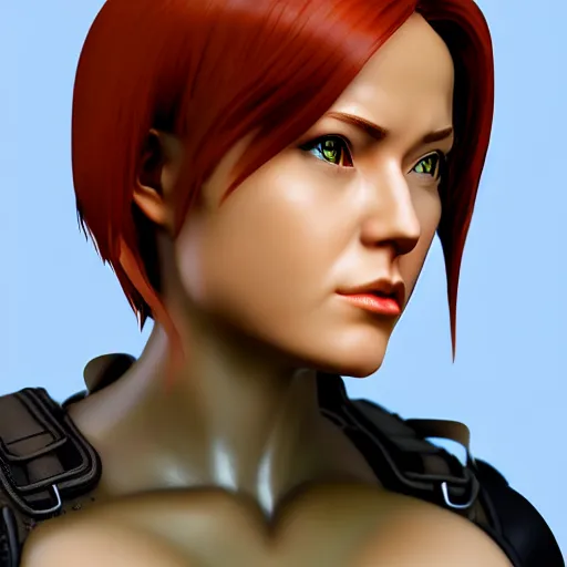 Image similar to regina from dino crisis, highly detailed, 8 k, hdr, award - winning, unreal engine, trending on artstation, volumetric lighting