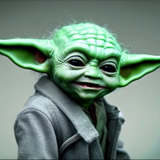 Image similar to Baby Yoda As the joker 4K quality super realistic