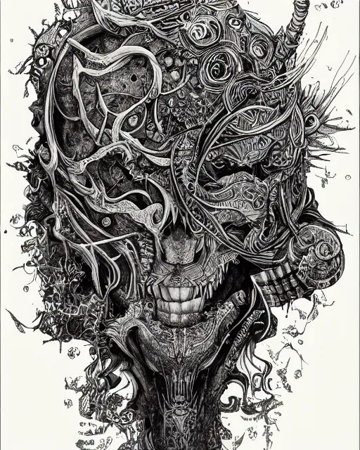 Image similar to scholar of madness, black ink on paper, trending on artstation, beautiful, intricate, detailed