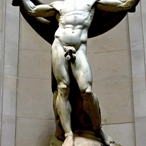 Prompt: david of michelangelo but with a very big aparatus