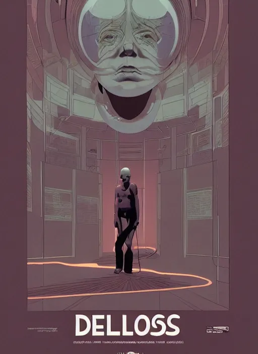 Image similar to poster artwork by Michael Whelan and Tomer Hanuka, of Delos Incorporated, clean