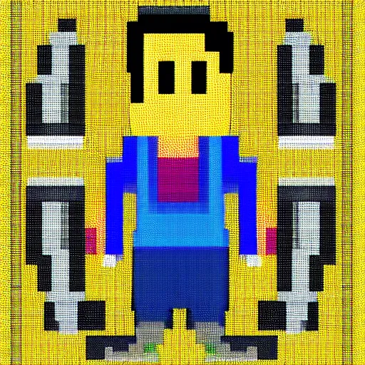 Prompt: xavi hernandez as pixel art