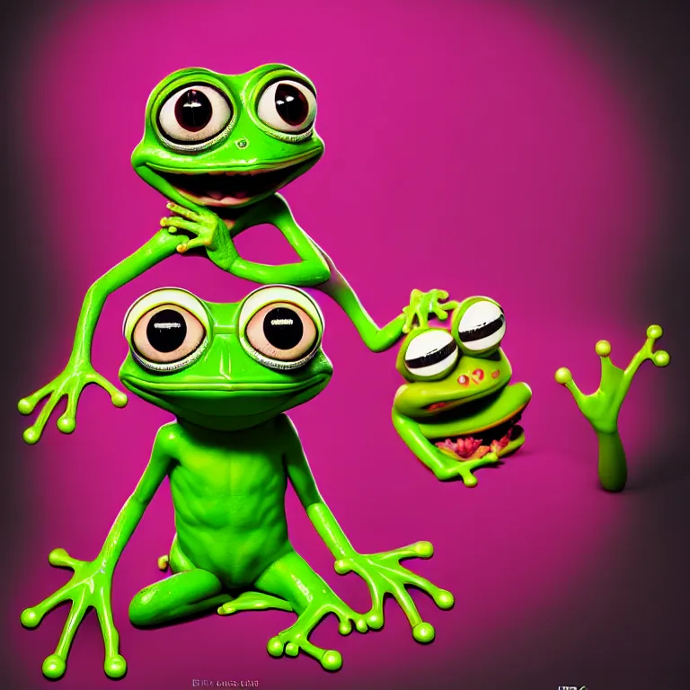 Image similar to epic professional digital art of pepe the frog, cheery, happy, fun, optimistic, cheerful ambient lighting, leesha hannigan, wayne haag, reyna rochin, ignacio fernandez rios, mark ryden, iris van herpen, best on artstation, cgsociety, epic, stunning, gorgeous, much wow, cinematic, masterpiece