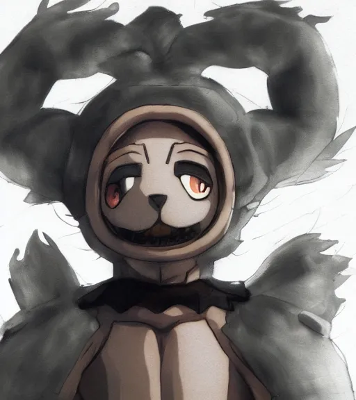 Image similar to attractive little boy wearing an cyborg bear suit, artwork in kentaro miura and made in abyss and inazuma eleven, smooth, beautiful lightness, anatomically correct, trending on pixiv, sensual composition, realistic