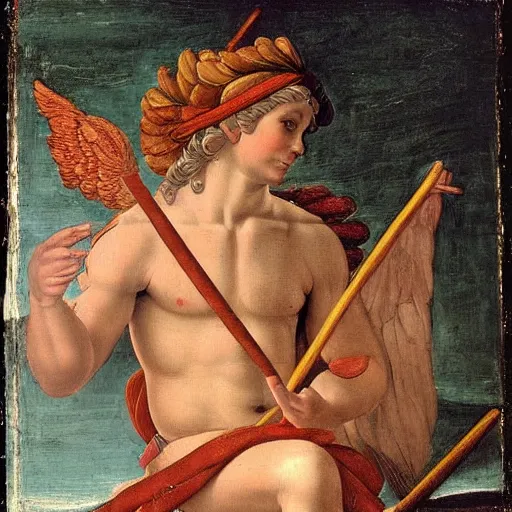 Prompt: benjamin netanyahu as cupid, baroque, rococo, by raphael and botticelli