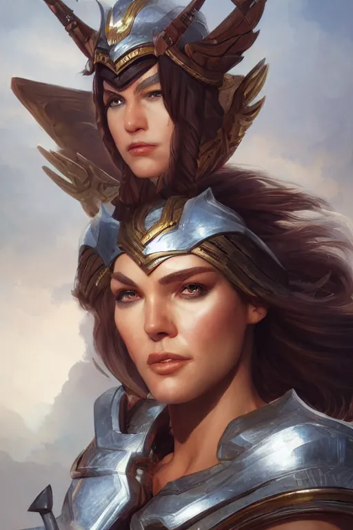 Image similar to amazon valkyrie athena, d & d, fantasy, portrait, highly detailed, headshot, digital painting, trending on artstation, concept art, sharp focus, illustration, art by artgerm and greg rutkowski and magali villeneuve