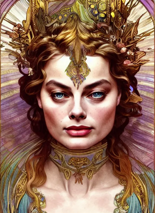 Prompt: Margot Robbie as God of Beauty, cute, fantasy, intricate, elegant, highly detailed, digital painting, 4k, HDR, concept art, smooth, sharp focus, illustration, art by alphonse mucha,artgerm, H R Giger