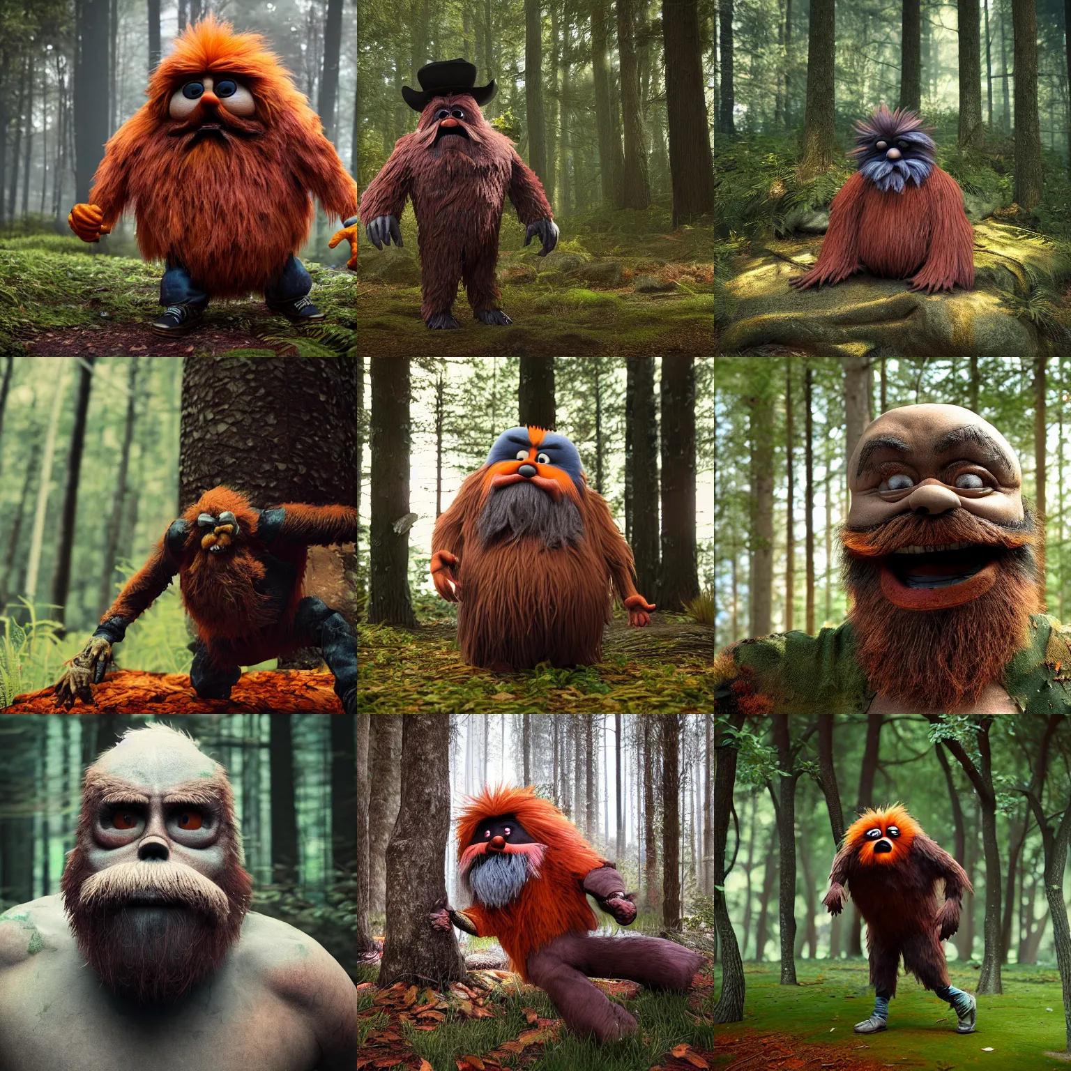 Prompt: hyper realistic gritty in the woods, ultra realistic, hyper realism, 3 d character model, substance painter, painted texture maps, smooth, octane render, 8 k