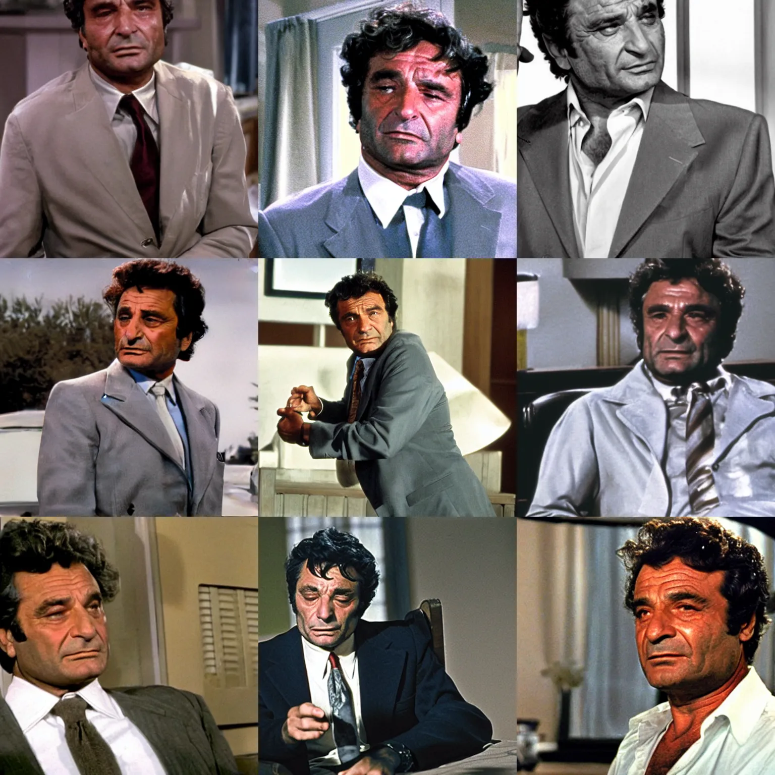Prompt: a still of peter falk in columbo