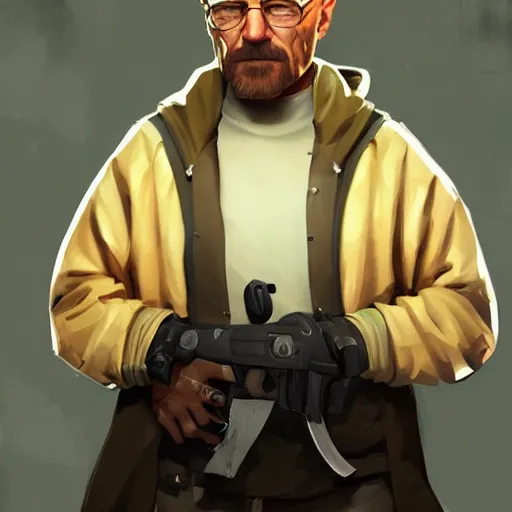 Image similar to walter white as a fortnite skin by greg rutkowski