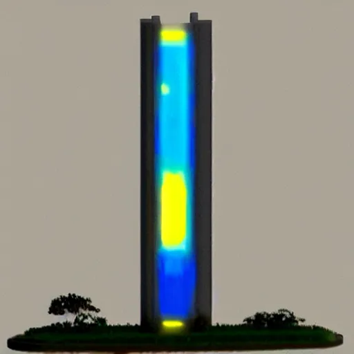 Prompt: glowing art deco tower