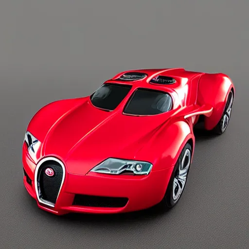 Image similar to “Red Bugatti hover car, 35 mm product photo”