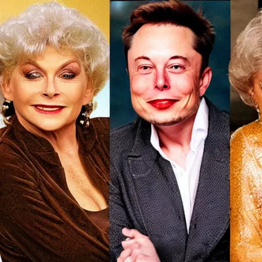 Image similar to elon musk guest starring on golden girls