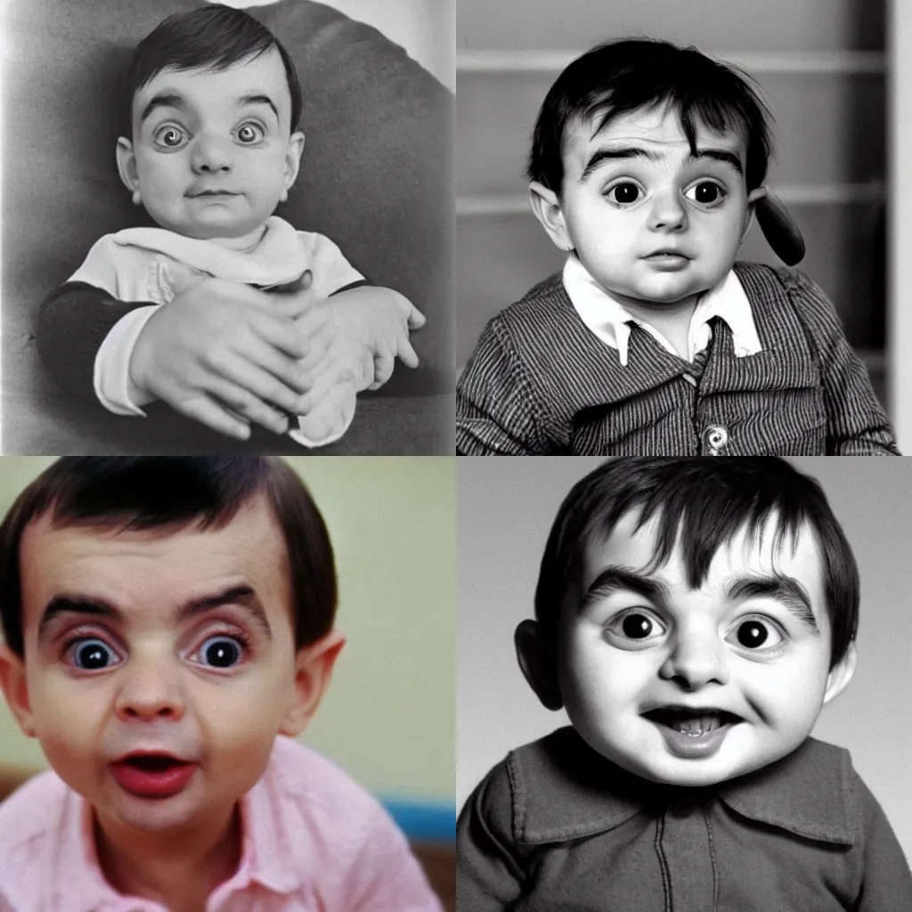 Prompt: Mr Bean as a baby