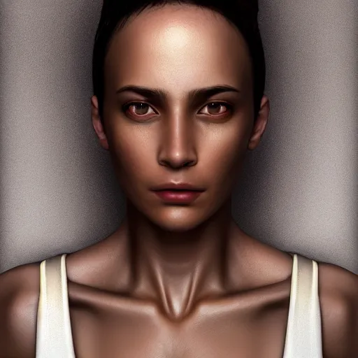 Prompt: hyperrealistic portrait of beautiful mixed race woman, photo realistic, symmetrical, dynamic lighting, artstation, poster, volumetric lighting, very detailed face, 4 k, award winning