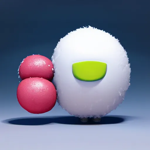 Image similar to portrait of a flavoured cute mochi snowball character with cannabis on the inside. octane 8 k render by eyvind earle