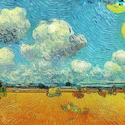 Image similar to sunny day - digital art by vincent van gogh