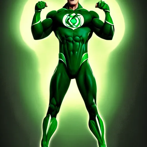 Image similar to A studio full body shot of a photorealistic green lantern performer by Jamie Foxx, symmetrical face, deep focus, D&D, fantasy, intricate, elegant, highly detailed, digital painting, artstation, concept art, matte, sharp focus, illustration, hearthstone, art by Artgerm and Greg Rutkowski and Alphonse Mucha