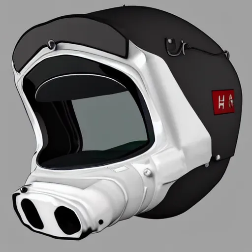 Prompt: hyper detailed boxutter hard surface modelling rear view of astronaut paramedic helmet