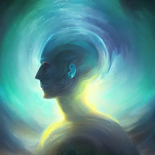 Image similar to male, a mind forever voyaging, fantasy, sea, cosmos, eternity, anato finnstark