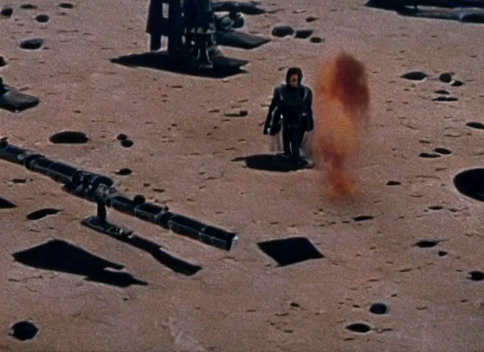 Image similar to screenshot from the lost star wars film 1970s directed by Alajandro Jodorowsky, bizarre set design with extreme detail, moody cinematography, with anamorphic lenses, crisp, detailed, 4k image