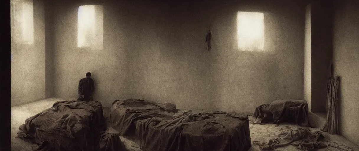 Image similar to a bedroom inhabited by various parts of a man, portrait photography by zdzislaw beksinski