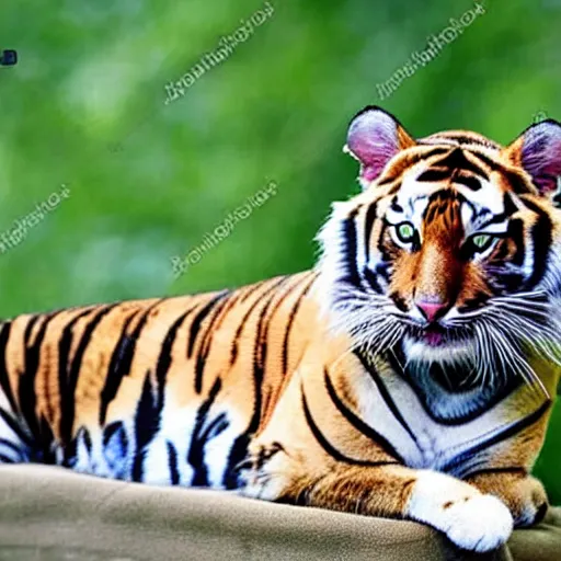 Prompt: house cat tiger hybrid animal
