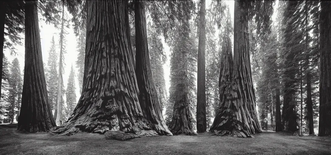 Image similar to house built into and inside a single giant sequoia. color photograph by jerry uelsmann. fujinon premista 1 9 - 4 5 mm t 2. 9. portra 8 0 0.