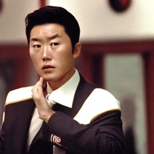 Prompt: movie still of son heung-min as kgb in rounders (1998),