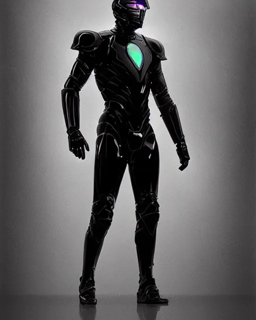 Image similar to iridescent sinewy smooth muscular male sleek glossy black pearlescent scifi armor with smooth black featureless helmet, by greg rutkowski, mark brookes, jim burns, tom bagshaw, trending on artstation