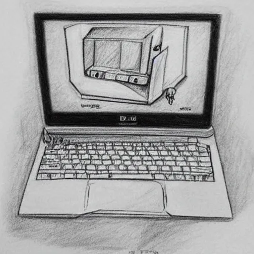 laptop keyboard sketch