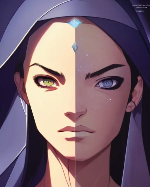 Prompt: azctec wizard, megan fox, gemstone forehead, detailed perfect face, exquisite details, fire magic, mid view, design on a white background, by studio muti, greg rutkowski makoto shinkai takashi takeuchi studio ghibli