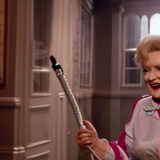 Image similar to stunning awe inspiring betty white as a ghostbuster in the movie ghostbusters, movie still 8 k hdr atmospheric lighting