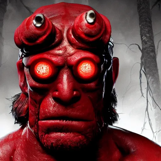 Image similar to Hellboy in The Walking Dead 4K quality