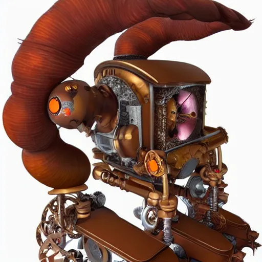 Image similar to steampunk reishi robot, ultra detailed, highly detailed, 8 k, trending on artstation, award - winning art,
