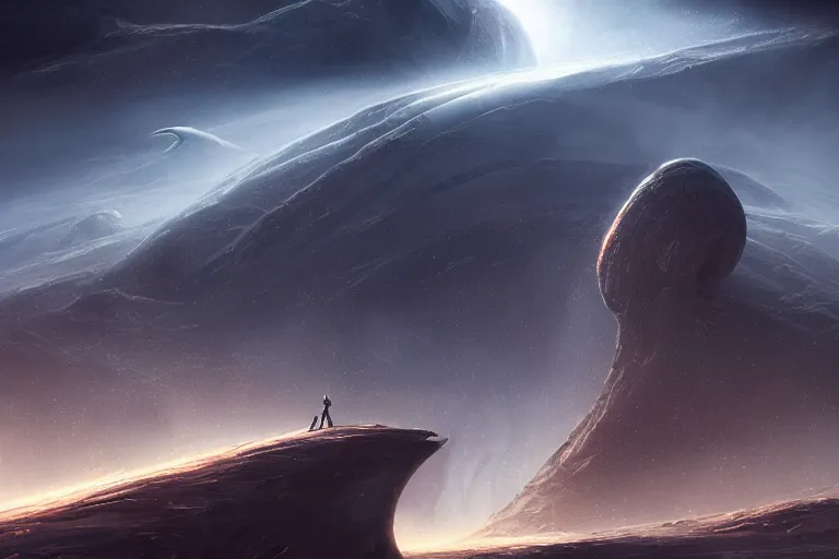 Image similar to futuristic space landscape by Jessica Rossier and HR Giger