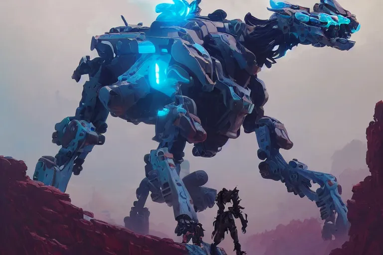 Image similar to longleg machine mecha animal beast robot of horizon forbidden west horizon zero dawn bioluminiscence, behance hd by jesper ejsing, by rhads, makoto shinkai and lois van baarle, ilya kuvshinov, rossdraws global illumination