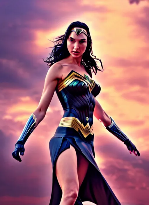 Image similar to photo of gal gadot in the style of stefan kostic, realistic, professionally, professionally color graded, half body shot, sharp focus, 8 k high definition, insanely detailed, intricate, elegant, art by stanley lau and artgerm