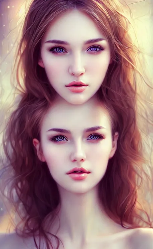 Image similar to a gorgeous russian female photo, bokeh, beautiful face, professionally retouched, soft lighting, realistic, smooth face, full body shot, torso, dress, perfect eyes, sharp focus on eyes, 8 k, high definition, insanely detailed, intricate, elegant, art by artgerm and kyoung hwan kim