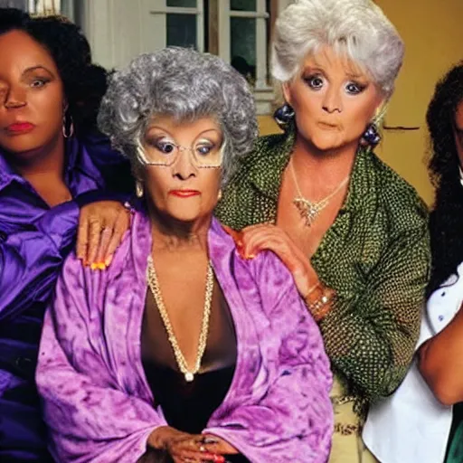 Image similar to worldstar TLC reality TV show about iguanas smoking ganja golden girls mashup