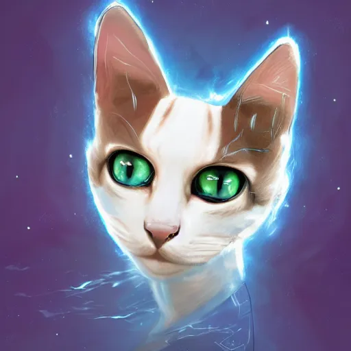 Prompt: The cat is a quantum physicist, artstation