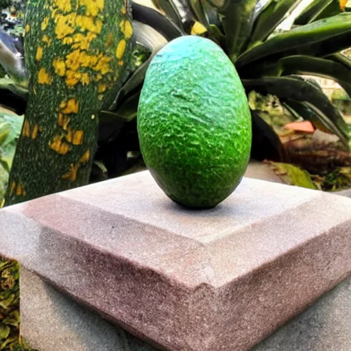 Image similar to a chiseled statue of an avocado