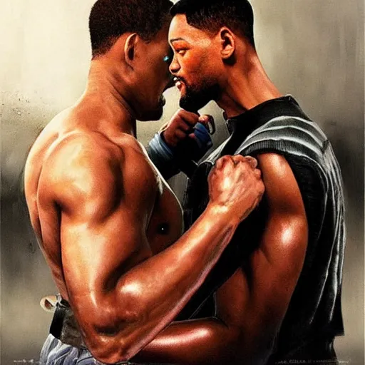 Prompt: will smith fighting a giant will smith visually stunning, cinematic, ultra realistic, hyper realism, 1 2 k, epic